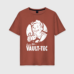 Футболка оверсайз женская Vault boy - join the vault tec, цвет: кирпичный