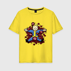 Футболка оверсайз женская Vault boy caps, цвет: желтый