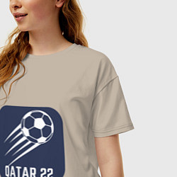 Футболка оверсайз женская Qatar 22, цвет: миндальный — фото 2