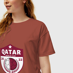 Футболка оверсайз женская Qatar - World Cup, цвет: кирпичный — фото 2