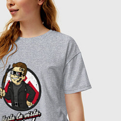 Футболка оверсайз женская Vault boy - terminator, цвет: меланж — фото 2