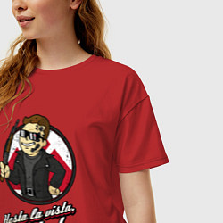 Футболка оверсайз женская Vault boy - terminator, цвет: красный — фото 2