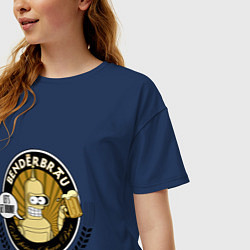 Футболка оверсайз женская Benderbrau - lets get drunk, цвет: тёмно-синий — фото 2
