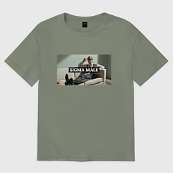 Футболка оверсайз женская Sigma male - Бэйтман, цвет: авокадо