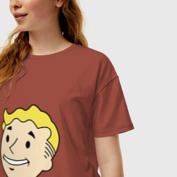 Футболка оверсайз женская Vault boy head, цвет: кирпичный — фото 2