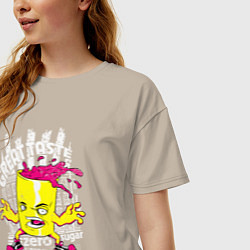 Футболка оверсайз женская Стакан с напитком, цвет: миндальный — фото 2