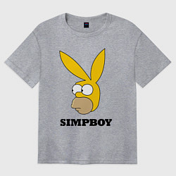 Футболка оверсайз женская Simpboy - rabbit Homer, цвет: меланж