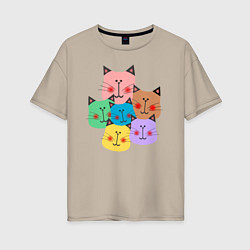 Женская футболка оверсайз Забавные котики