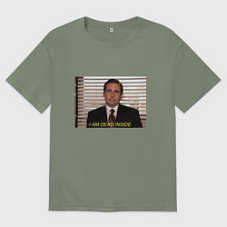 Футболка оверсайз женская I am dead inside - Майкл Скотт, цвет: авокадо