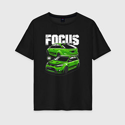 Футболка оверсайз женская Ford Focus art, цвет: черный
