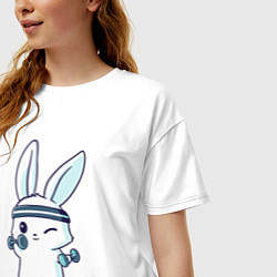 Футболка оверсайз женская Gym bunny, цвет: белый — фото 2