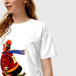 Футболка оверсайз женская Смешной мотоциклист, цвет: белый — фото 2