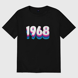 Футболка оверсайз женская Made in 1968 vintage art, цвет: черный