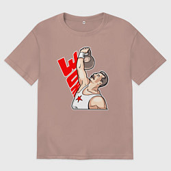 Футболка оверсайз женская Сталин за зож, цвет: пыльно-розовый