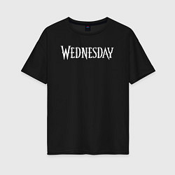 Футболка оверсайз женская Wednesday Logo, цвет: черный