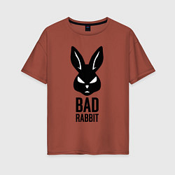 Футболка оверсайз женская Bad rabbit, цвет: кирпичный