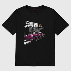 Футболка оверсайз женская Порше 911 арт, цвет: черный