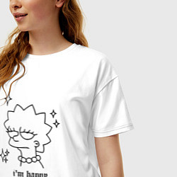 Футболка оверсайз женская Happy Lisa, цвет: белый — фото 2