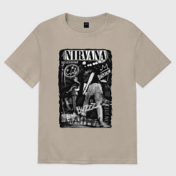 Футболка оверсайз женская Nirvana bleach, цвет: миндальный