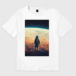 Футболка оверсайз женская I want to be an astronaut, цвет: белый