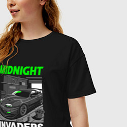 Футболка оверсайз женская Midnight inviders - Toyota Supra, цвет: черный — фото 2