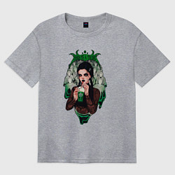 Футболка оверсайз женская Touch me and you die, цвет: меланж