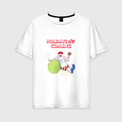 Женская футболка оверсайз Holidays are coming