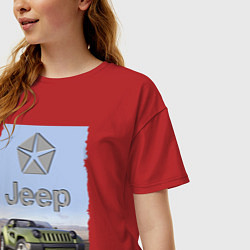 Футболка оверсайз женская Chrysler Jeep - concept, цвет: красный — фото 2