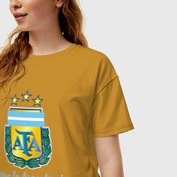 Футболка оверсайз женская Эмблема федерации футбола Аргентины, цвет: горчичный — фото 2