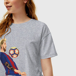 Футболка оверсайз женская Messi Barcelona, цвет: меланж — фото 2