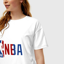 Футболка оверсайз женская NBA - big logo, цвет: белый — фото 2