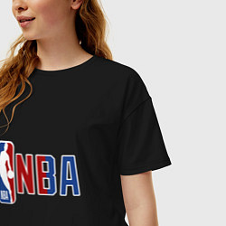 Футболка оверсайз женская NBA - big logo, цвет: черный — фото 2