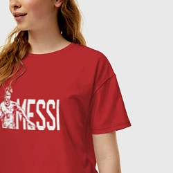 Футболка оверсайз женская Football Messi, цвет: красный — фото 2