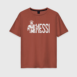 Футболка оверсайз женская Football Messi, цвет: кирпичный