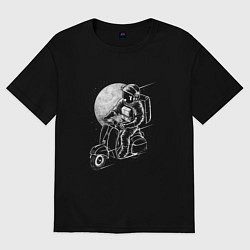 Футболка оверсайз женская Астроскутер, цвет: черный