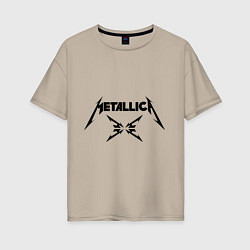 Футболка оверсайз женская Metallica, цвет: миндальный
