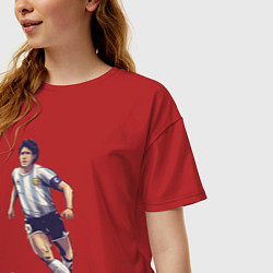 Футболка оверсайз женская Maradona football, цвет: красный — фото 2