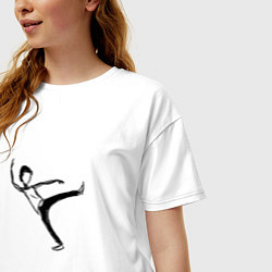 Футболка оверсайз женская Тень человека, цвет: белый — фото 2