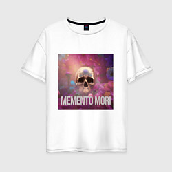 Женская футболка оверсайз Череп в цветах memento mori