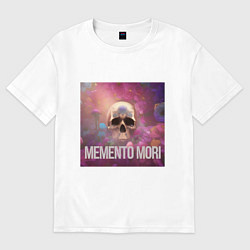 Футболка оверсайз женская Череп в цветах memento mori, цвет: белый