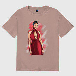 Футболка оверсайз женская Lady in Red, цвет: пыльно-розовый