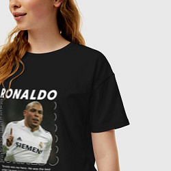 Футболка оверсайз женская Роналдо зубастик, цвет: черный — фото 2