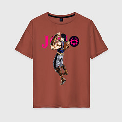 Футболка оверсайз женская Джонатан Джостар - JoJo Bizarre Adventure, цвет: кирпичный