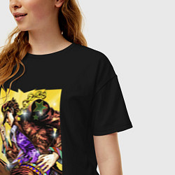 Футболка оверсайз женская Джотаро Куджо - JoJo Bizarre Adventure, цвет: черный — фото 2