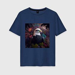 Женская футболка оверсайз Цветущий орел
