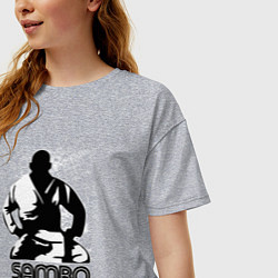 Футболка оверсайз женская Боец Самбо, цвет: меланж — фото 2