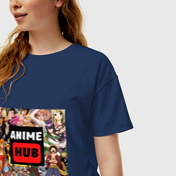 Футболка оверсайз женская AnimeHub, цвет: тёмно-синий — фото 2