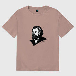 Футболка оверсайз женская Модест Мусоргский, цвет: пыльно-розовый