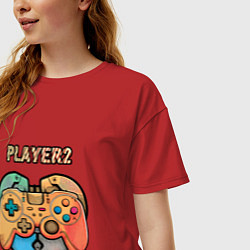Футболка оверсайз женская Player 2, цвет: красный — фото 2
