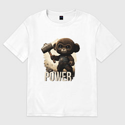 Футболка оверсайз женская Animal power, цвет: белый